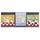 3/PC Chef Themed Prints on Canvas