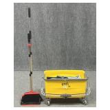 Lavex Janitorial Mop Bucket w/Broom & Dust Pan