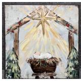 Christmas Manger Enhanced Print on Canvas