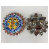 Painted Terracotta Sun Wall Decor|2 pc