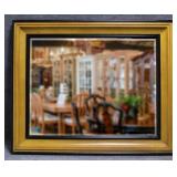 Large Framed Beveled Mirror