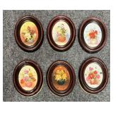 6/PC Miniature Oval Original Oil Paintings