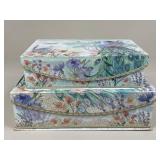 Pair Of Decorative Peacock Storage Boxes