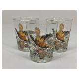 Flying Pheasant Lowball Tumblers|3 pc