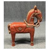 Carved Wood Horse Sculpture