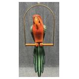 Paper Mache Parrot Sculpture on Swing