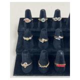 Sz 5 - 8.5 Costume Rings / 9 pc