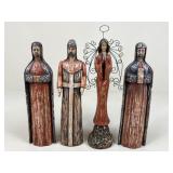 Carved Wooden Wise Men & Angel