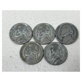 Jefferson War Nickels / 5 pc
