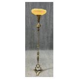 Embossed Metal Floor Lamp w / Glass Shade