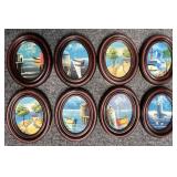 8 Miniture Oval Oil Paintings