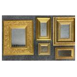5/PC Mirrors in Gold Tone Framed