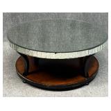 Round Coffee Table w / Mirror Top