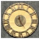 Large Round Wood Wall Clock