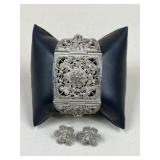 Sterling Silver Bracelet & Clip On Earrings