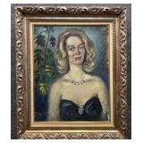 Vintage Portrait Original Painting on Canvas