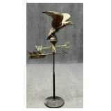 Metal Eagle Weather Vane on Stand