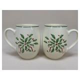 Pair Of Lenox 'Holiday' Mugs