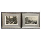 2/PC Vintage Biblical Story Etchings