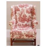 Toile Upholstered Arm Chair