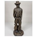 Painted Plaster Cowboy Sculpture