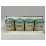 Vintage Worcester Ware Canisters w/ Shelf