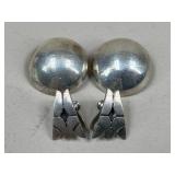 Sterling Silver Clip On Earrings/ 2 Pairs
