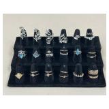 Sz 2.75 - 9.5 Silver & Gold Tone Rings / 28 pc