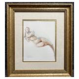 Original Nude Watercolor Signed