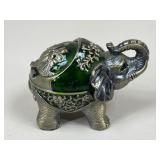 Metal Elephant Ashtray w/ Lid