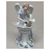 Angel Filling Birdbath Porcelain Figure