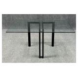 Metal Table w/Glass Top