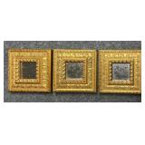 3/PC Mirrors in Gold-tone Frames
