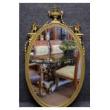Beveled Oval Mirror in Ornate Frame