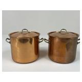 Pair Of Copper Plated Pots