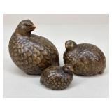Ceramic Quail Figures|3 pc