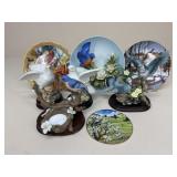 Porcelain Bird Figures & Decorative Plates|12 pc