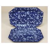 Blue & White Ceramic Serving Trays|2 pc