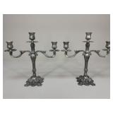 Pair Of Silver Plated Candelabras