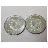 1966 Kennedy Half Dollars / 2 pc