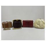 Vintage Faux Leather Evening Bags / 4 pc
