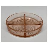 Pink Depression Glass Relish Dish