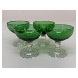 Anchor Hocking Forest Green Sherbet Glasses|4 pc