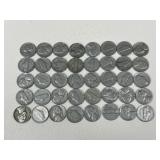 Pre 1964 Jefferson Nickels / 40 pc