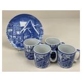 Spode Christmas Plate & Mugs / 5 pc