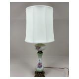 Handpainted Porcelain Lamp w/ Shade