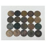 Indian Head Pennies / 20 pc