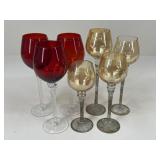 Pedestal Glass Votive Candle Holders / 7 pc