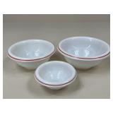 Hazel Atlas Milk Glass Mixing Bowls/ 3pc