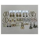 Gold Tone Earrings / 17 Pairs